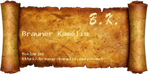 Brauner Kamélia névjegykártya